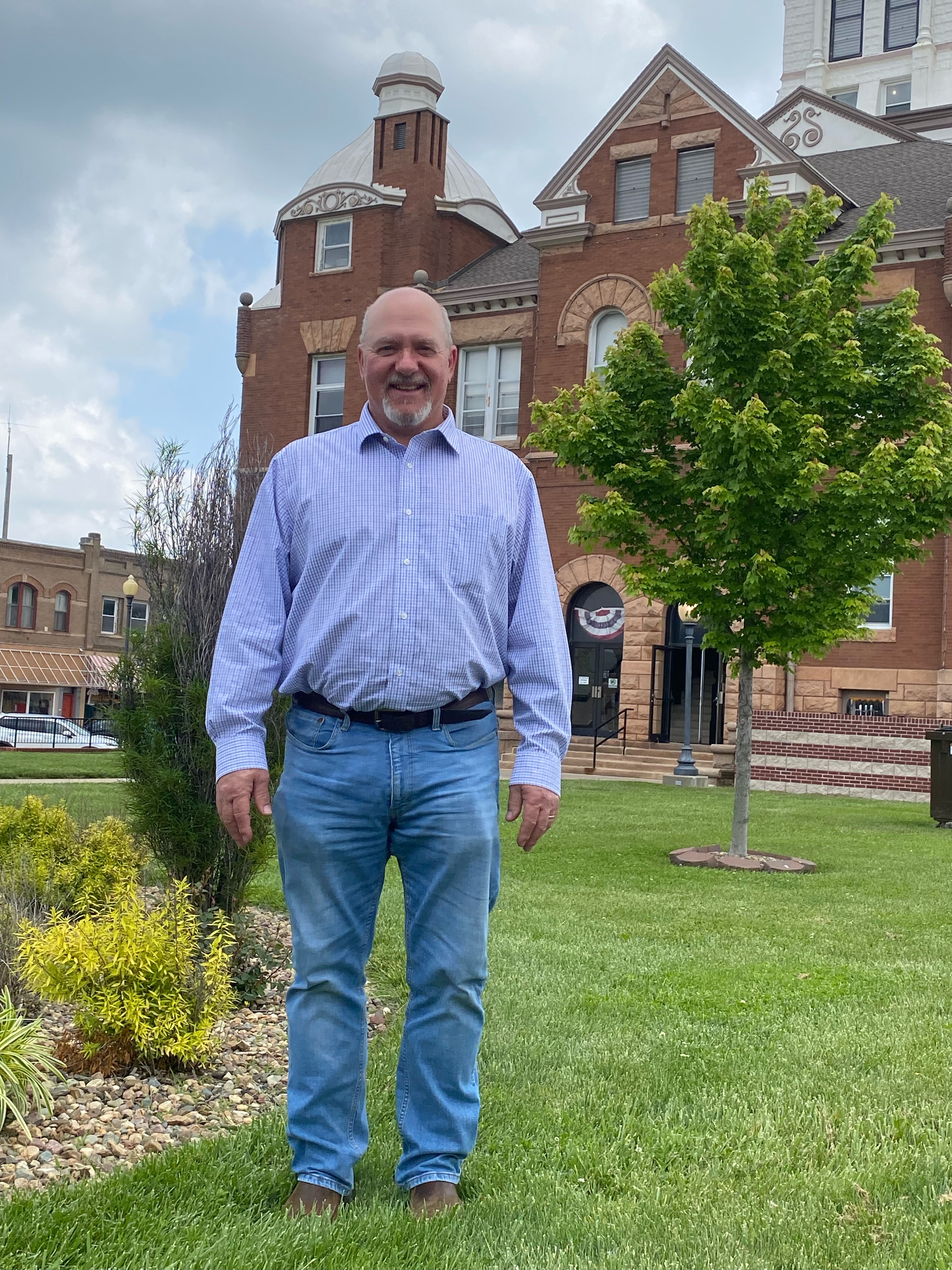 Fritz Hegeman East District Andrew County Commissioner or county courthouse lawn.