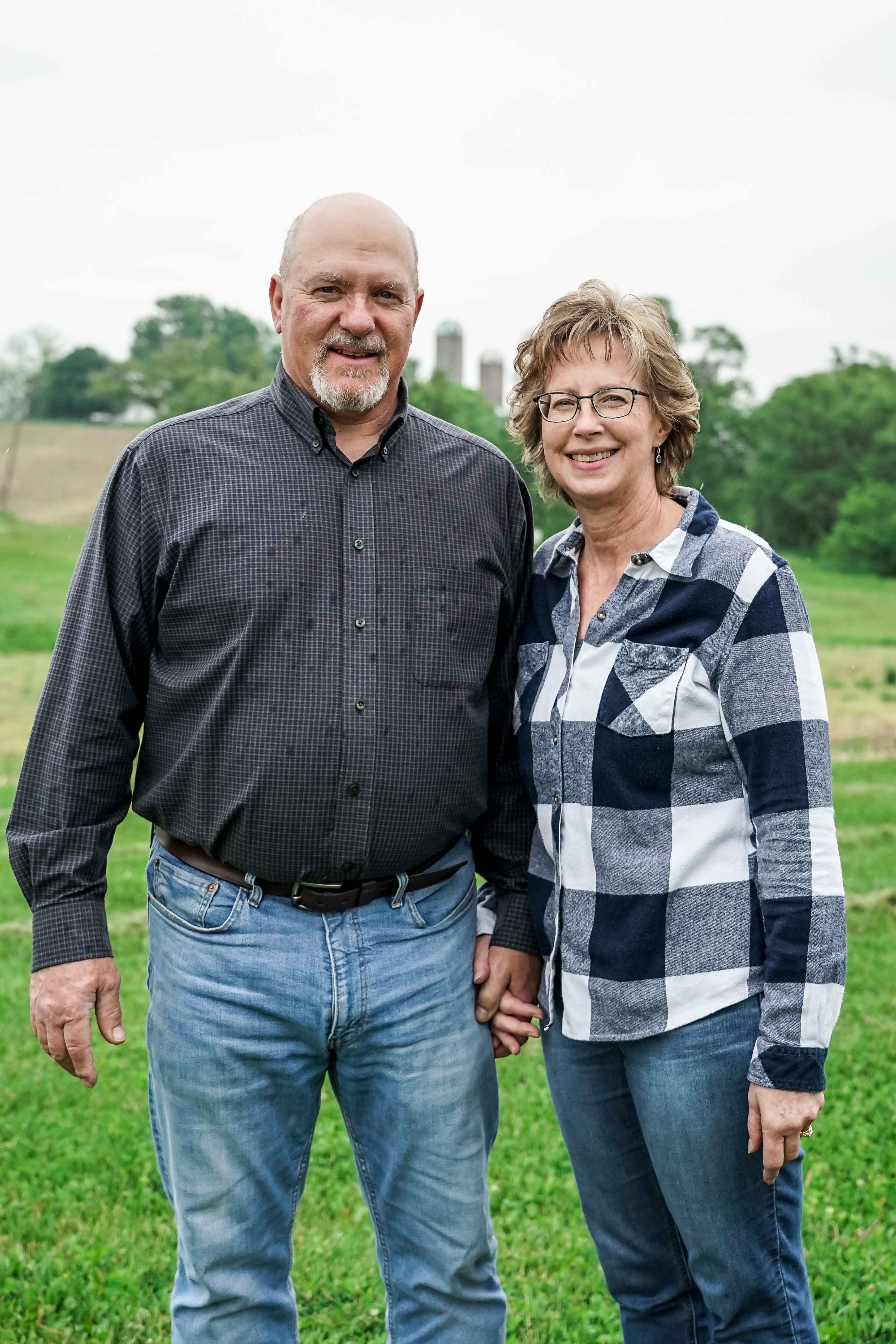 Fritz Hegeman and wife, Jennifer, on their 175+ year old Andrew County family farm.